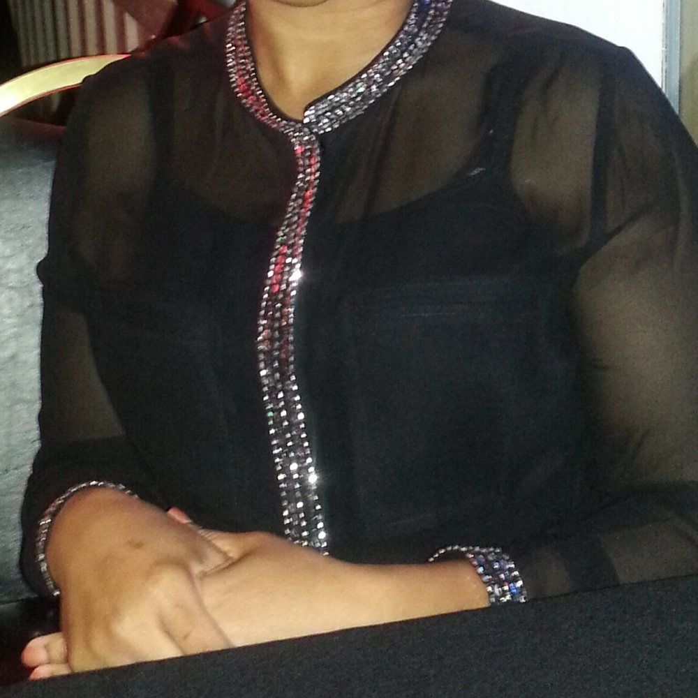 Black sheer blouse